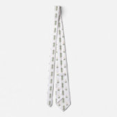 Groene en Crème Moderne Volkskunst Kerstbomen Stropdas (Achterkant)