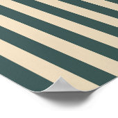 Groene en crème verticale strepen poster (Hoek)