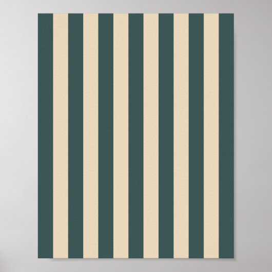 Groene en crème verticale strepen poster (Voorkant)