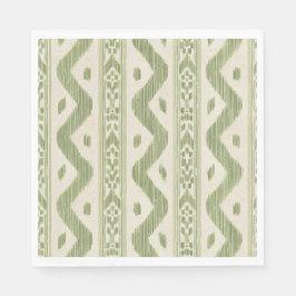 Groene en crèmekleurige Ikat papieren servetten, g Servet
