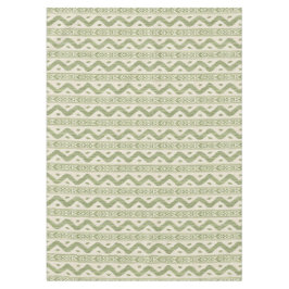 Groene en crèmekleurige Ikat tafelkleed, grootscha Tafelkleed