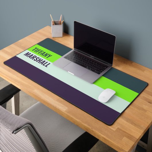 Groene en diepe Plum Stripes Patroon Bureaumat (Kantoor 2)