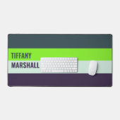 Groene en diepe Plum Stripes Patroon Bureaumat (Keyboard & Muis)