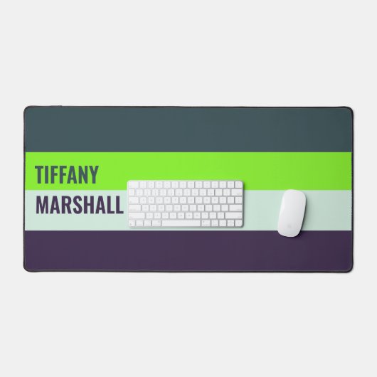 Groene en diepe Plum Stripes Patroon Bureaumat (Keyboard & Muis)