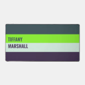 Groene en diepe Plum Stripes Patroon Bureaumat (Voorkant)