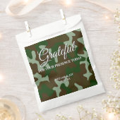 Groene en donkerbruine camouflage dankbaar bedankzakje (Geknipt)