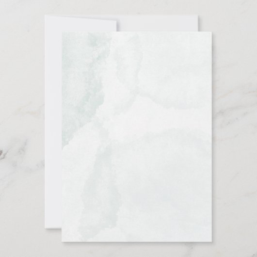 Groene en elegante bloemenbruiloft kaart (Achterkant)