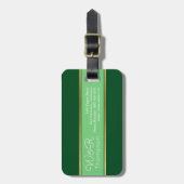 groene en elegante paren reizen bagagelabel (Voorkant verticaal)