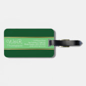 groene en elegante paren reizen bagagelabel (Achterkant horizontaal)
