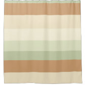 Groene en geelbruine strepen douchegordijn (Voorkant)