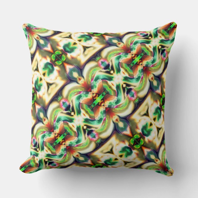 Groene en gekleurde rapporten met ruwe glasstijl kussen (Voorkant)