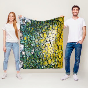 Groene en gele Abstracte boom Fleece Deken