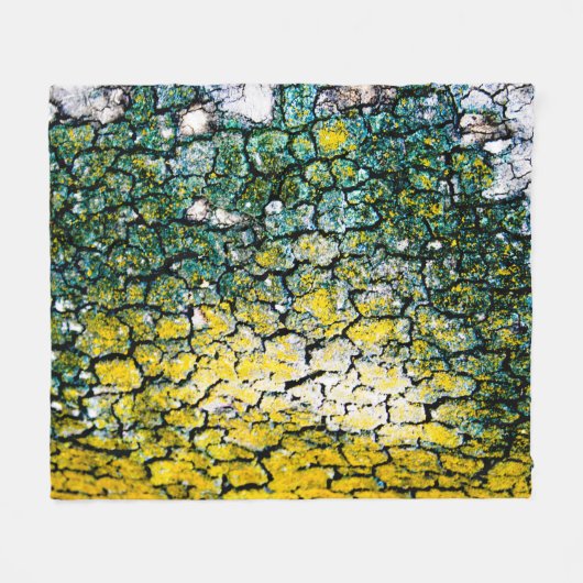 Groene en gele Abstracte boom Fleece Deken (Voorkant (Horizontaal))