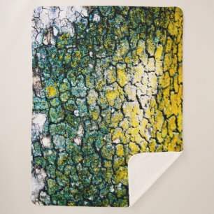 Groene en gele Abstracte boom Sherpa Deken