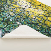 Groene en gele Abstracte boom Sherpa Deken (3/4)