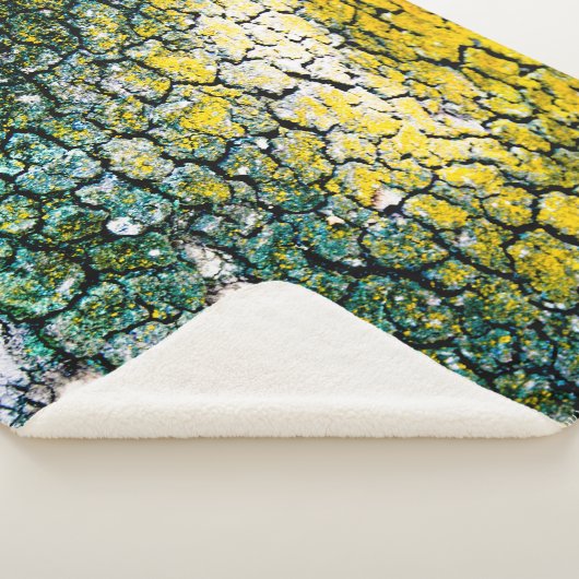 Groene en gele Abstracte boom Sherpa Deken (3/4)