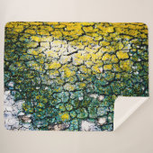 Groene en gele Abstracte boom Sherpa Deken (Voorkant (horizontaal))