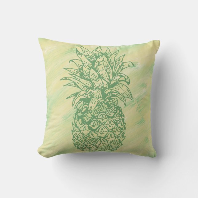 Groene en gele ananas Pillow Kussen (Voorkant)