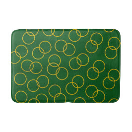Groene en gele badmat met cirkels