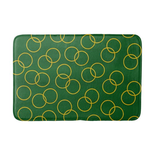 Groene en gele badmat met cirkels (Voorkant)