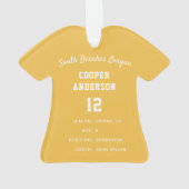 Groene en gele Baseball Jersey Player Stats Ornament (achterkant)