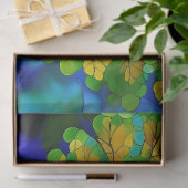 Groene en gele Bladeren Boom van Leven Tissuepapier (Geschenk)