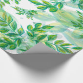 Groene en gele bladeren cadeaupapier (Hoek)
