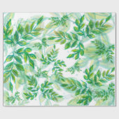 Groene en gele bladeren cadeaupapier (Vlak)