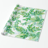 Groene en gele bladeren cadeaupapier (Uitgerold)