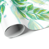 Groene en gele bladeren cadeaupapier (Rol Hoek)