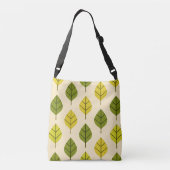 Groene en gele bladeren crossbody tas (Achterkant)