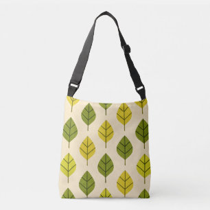 Groene en gele bladeren crossbody tas