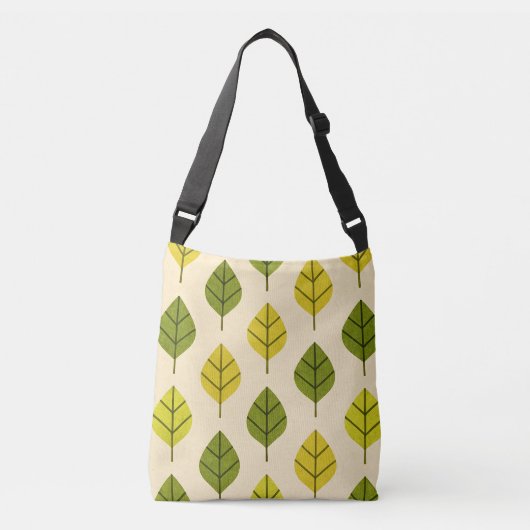 Groene en gele bladeren crossbody tas (Voorkant)