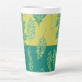 Groene en gele bladeren latte mok (Voorkant)