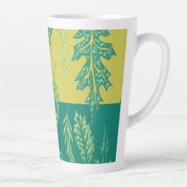 Groene en gele bladeren  latte mok