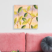 Groene en gele bladeren op zonnescherm canvas afdruk (Insitu (Woonkamer))