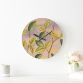Groene en gele bladeren op zonnescherm grote klok (Huis)