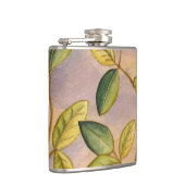 Groene en gele bladeren op zonnescherm heupfles (Rechts)