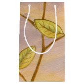 Groene en gele bladeren op zonnescherm klein cadeauzakje (Voorkant)