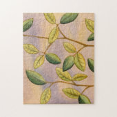 Groene en gele bladeren op zonnescherm legpuzzel (Verticaal)