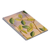 Groene en gele bladeren op zonnescherm notitieboek (Rechterzijde)