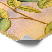 Groene en gele bladeren op zonnescherm poster (Hoek)