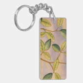 Groene en gele bladeren op zonnescherm sleutelhanger (Voorkant Links)