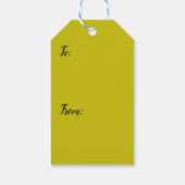 Groene en gele bloemige cadeaubijlage cadeaulabel (Achterkant)