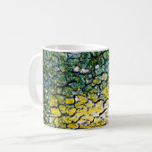 Groene en gele boomschors koffiemok (Voorkant links)