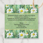 Groene en gele Chamomile Soap Cosmetics Bedankjes Labels (Achterkant)