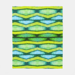 Groene en gele chevron fleece deken