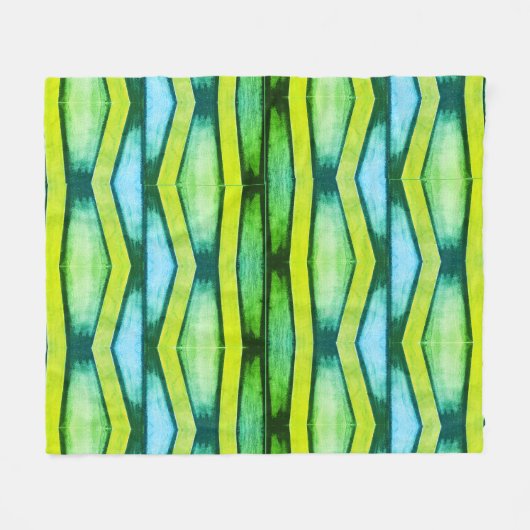Groene en gele chevron fleece deken (Voorkant (Horizontaal))