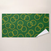 Groene en gele cirkels badhanddoek (Badhanddoek)
