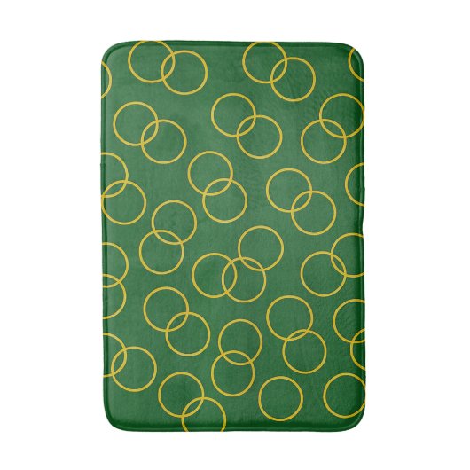 Groene en gele cirkels badmat (Voorkant Verticaal)